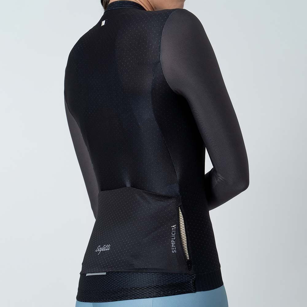 CAMISA CICLISMO MANGA LARGA NERO PARA MUJER - imagen 4