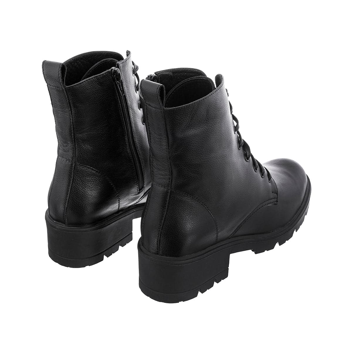 Botas Combat Mujer Cuero Liso Negro - imagen 2