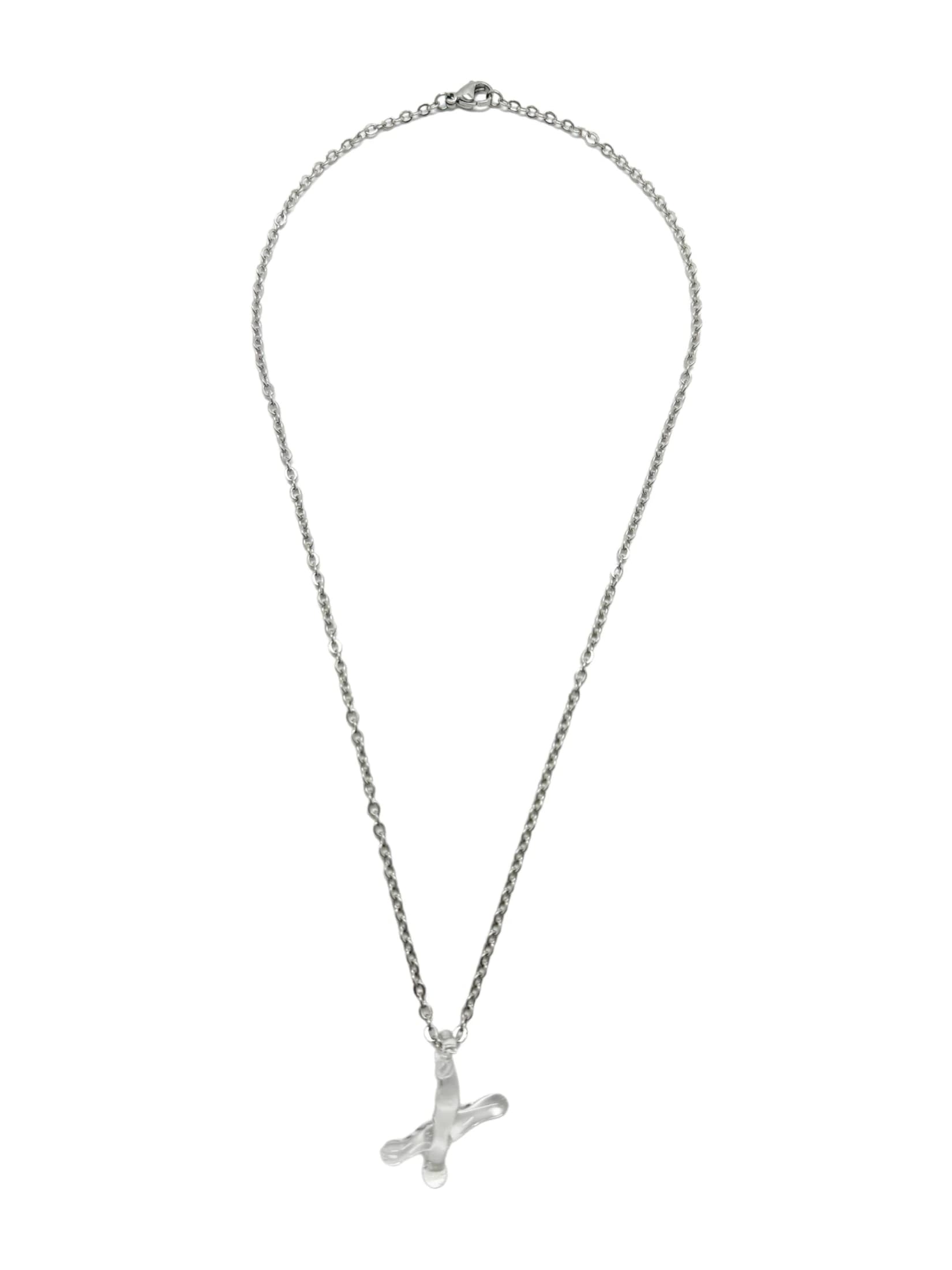 clear glass necklace 1 letter - imagen 27