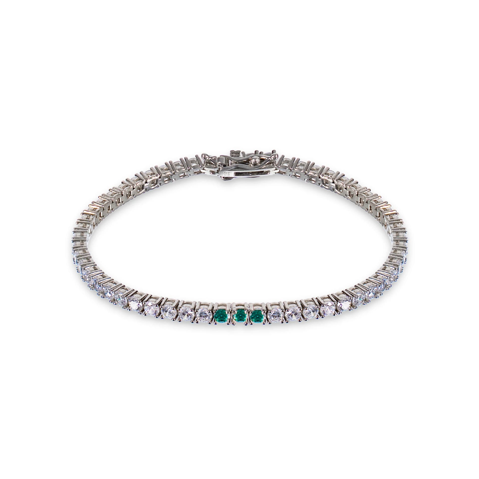 THE TRACE THREE | PULSERA EN PLATA 925 CON TRES ESMERALDAS - imagen 2