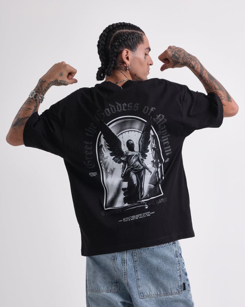 Camiseta Negra Oversize Street Cult - imagen 1