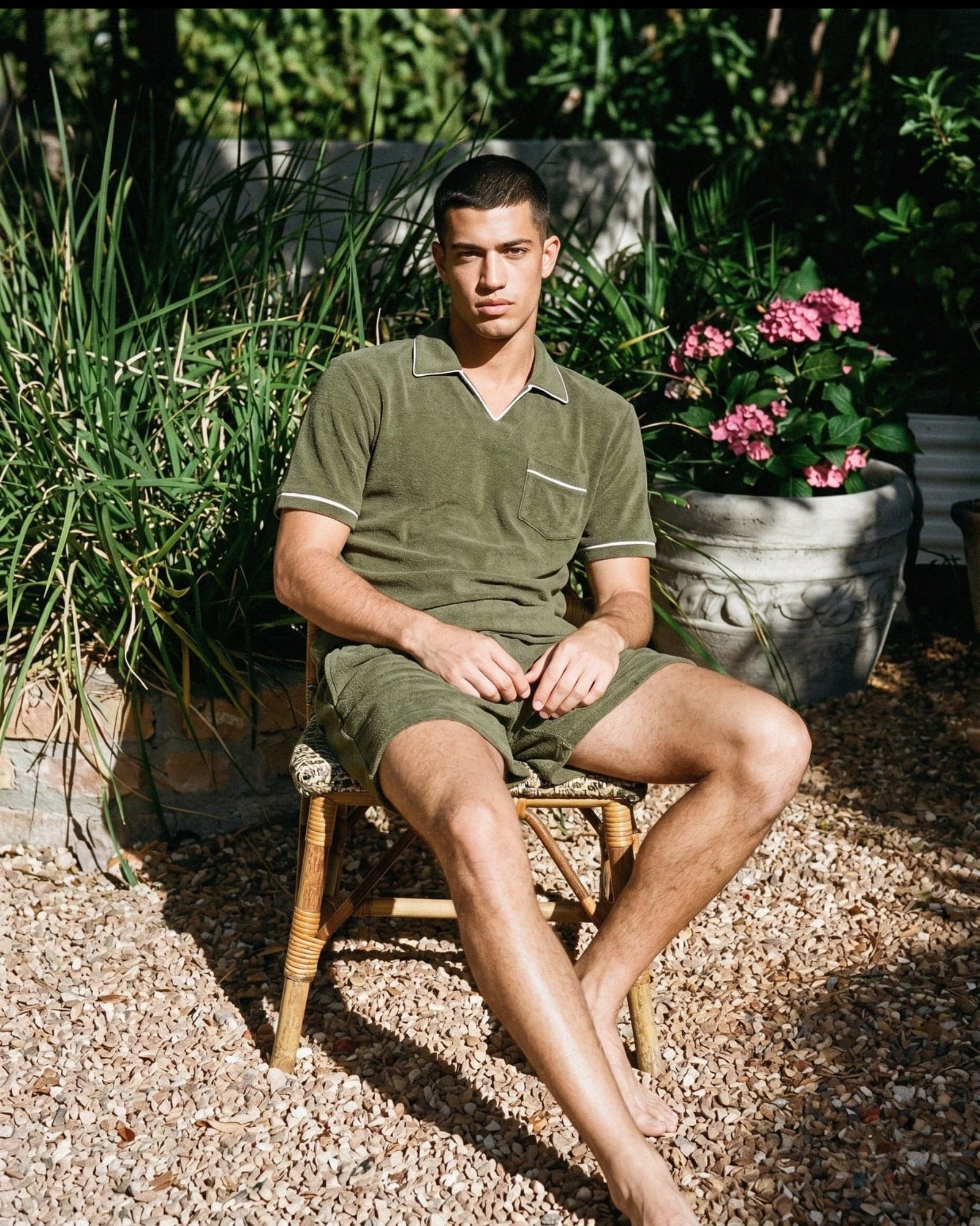 Sicilia Olive Green Toweling - imagen 1