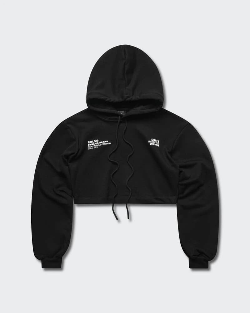 Crop Hoodie Negro Rebels - imagen 4