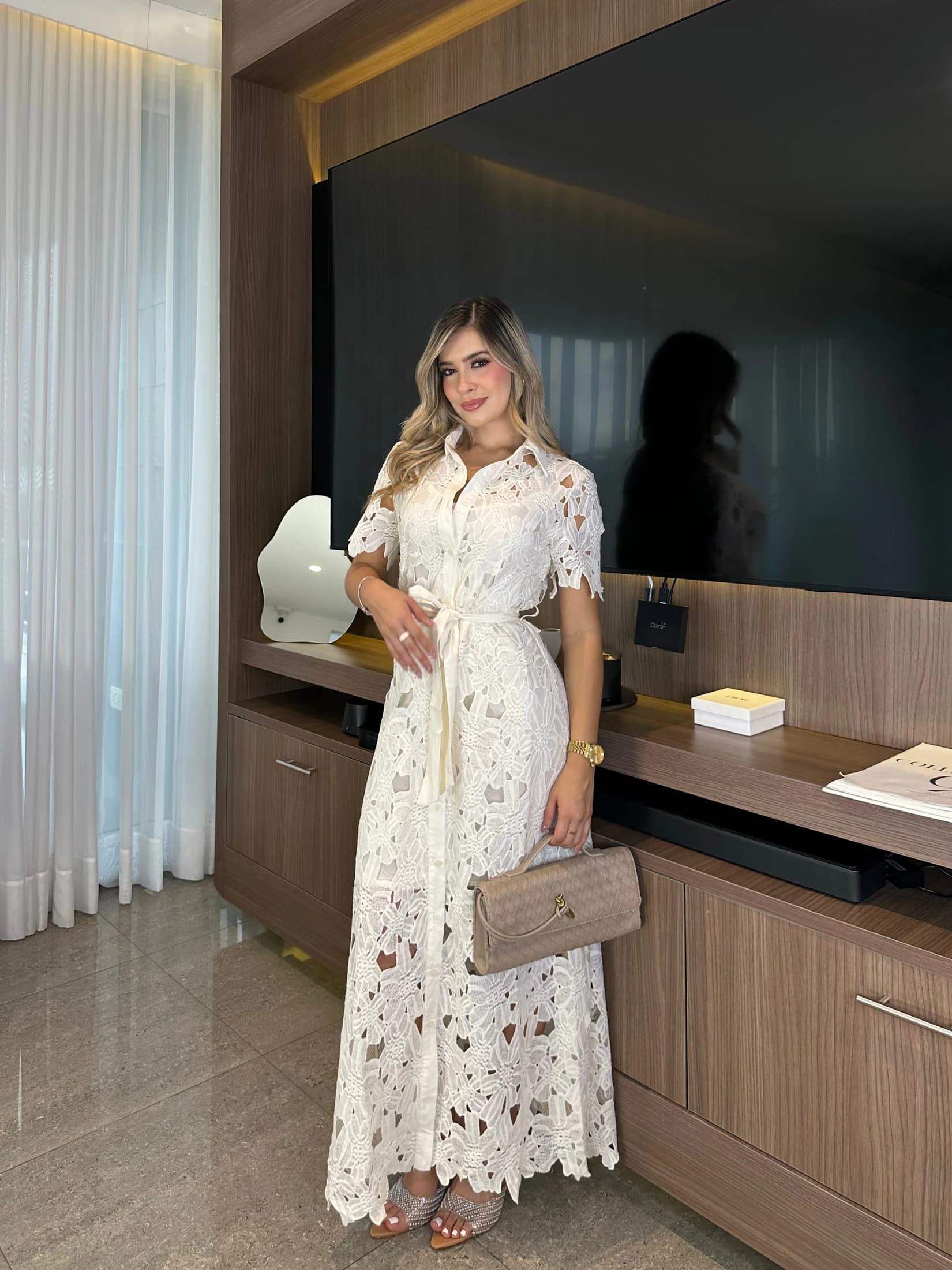 VESTIDO  MARÍA BEIGE CREMA - imagen 2