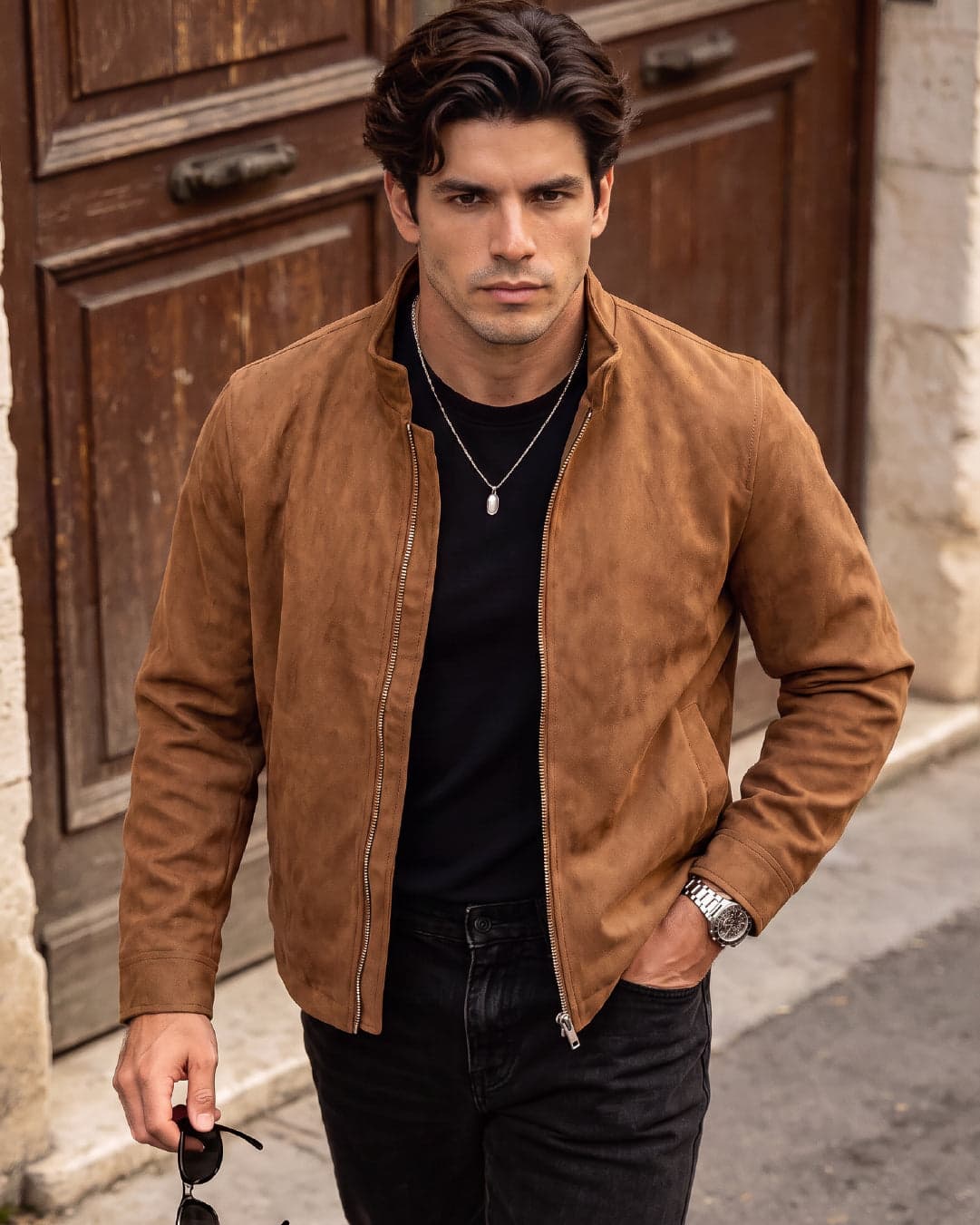 Chaqueta Cambridge Gamuza Camel Hombre