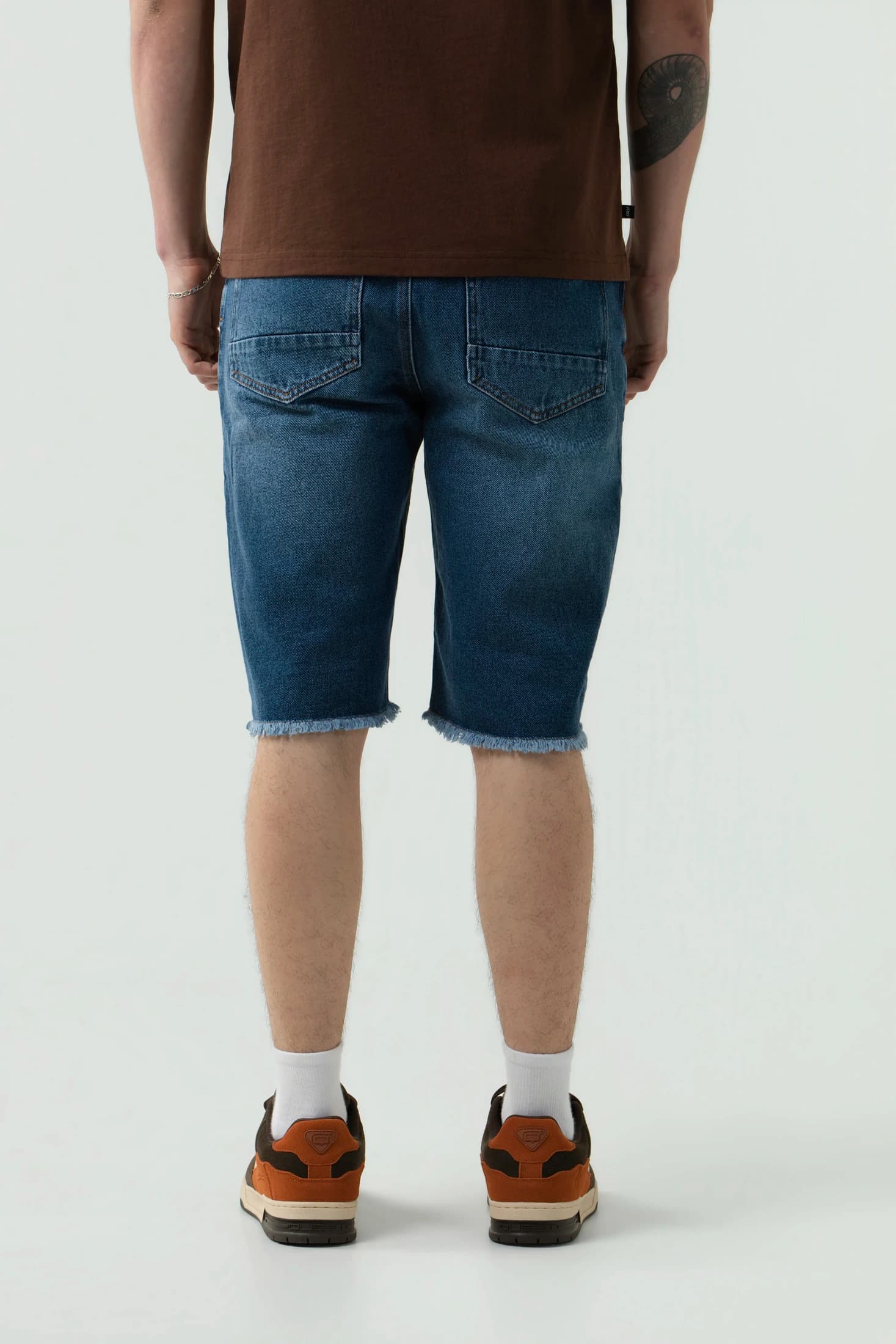 Bermuda Denim QST Raw Edge - Azul Medio - imagen 6
