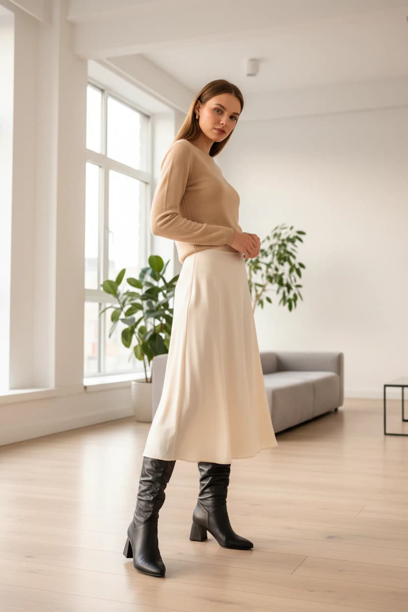 Bota Evangeline Cuero Negro - imagen 4