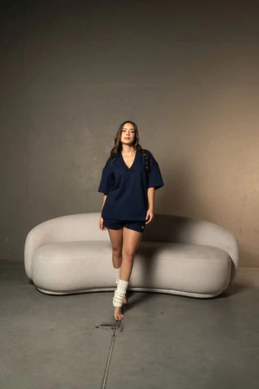 T-shirt overzised Women Navy - imagen 3