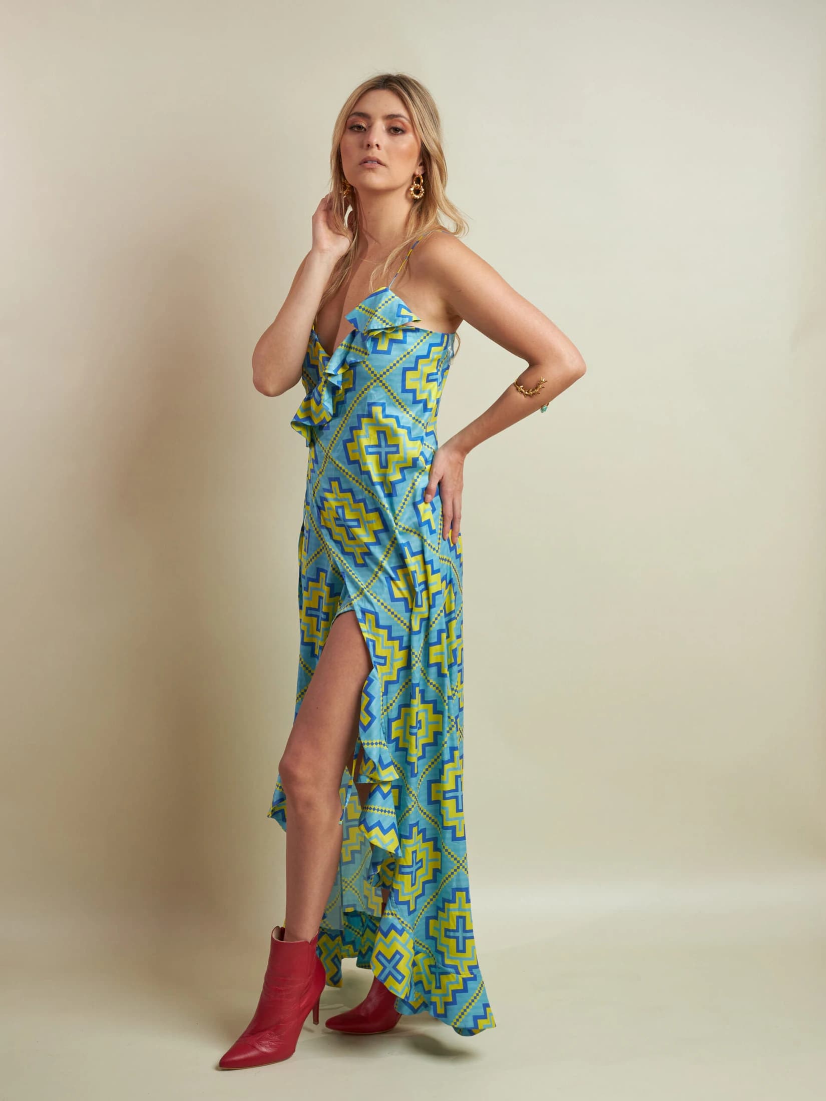 Vestido Samiko Rombos Wayu Azul - imagen 5