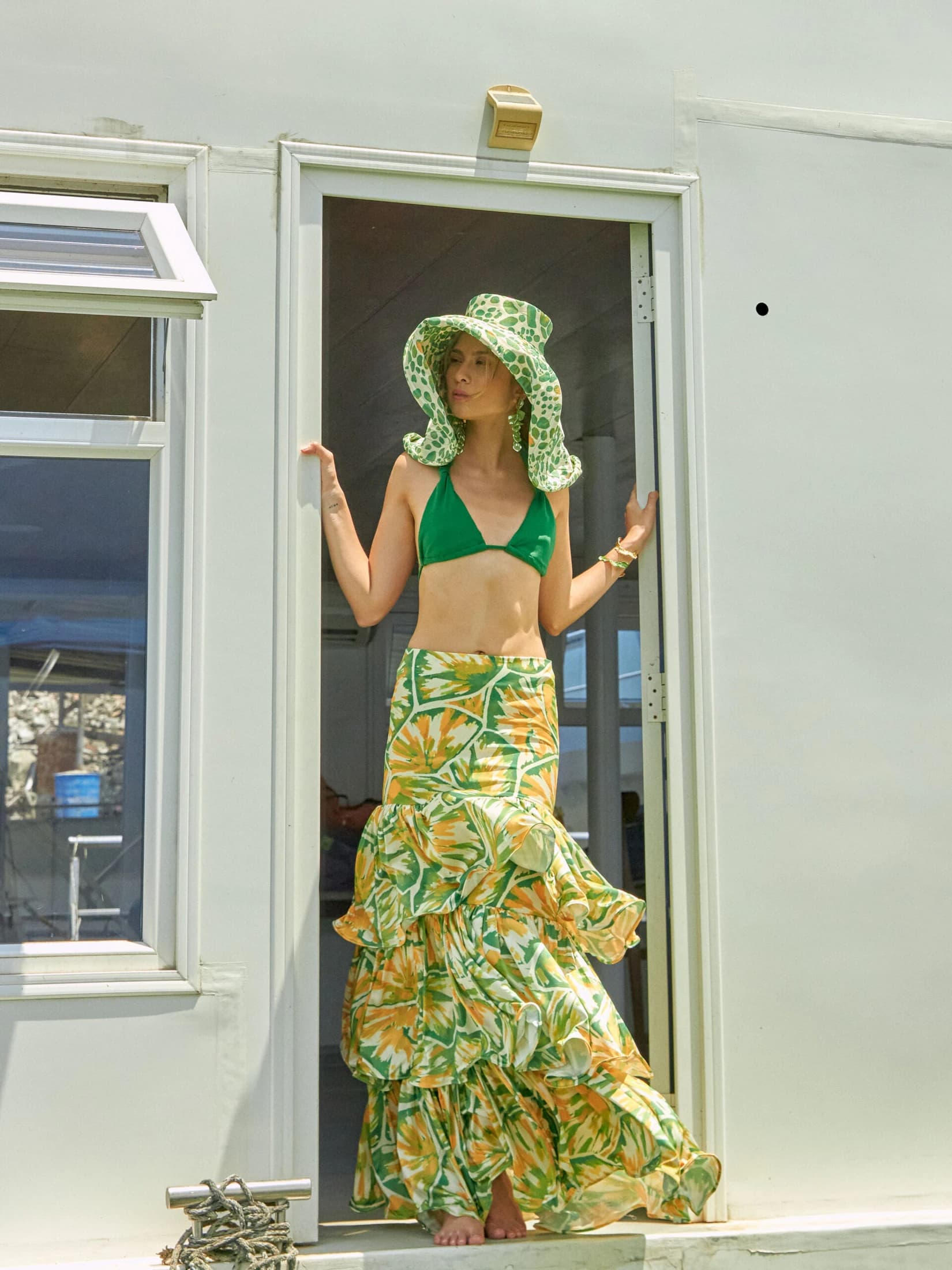 Falda Poema Estampada Verde Estampado - imagen 2