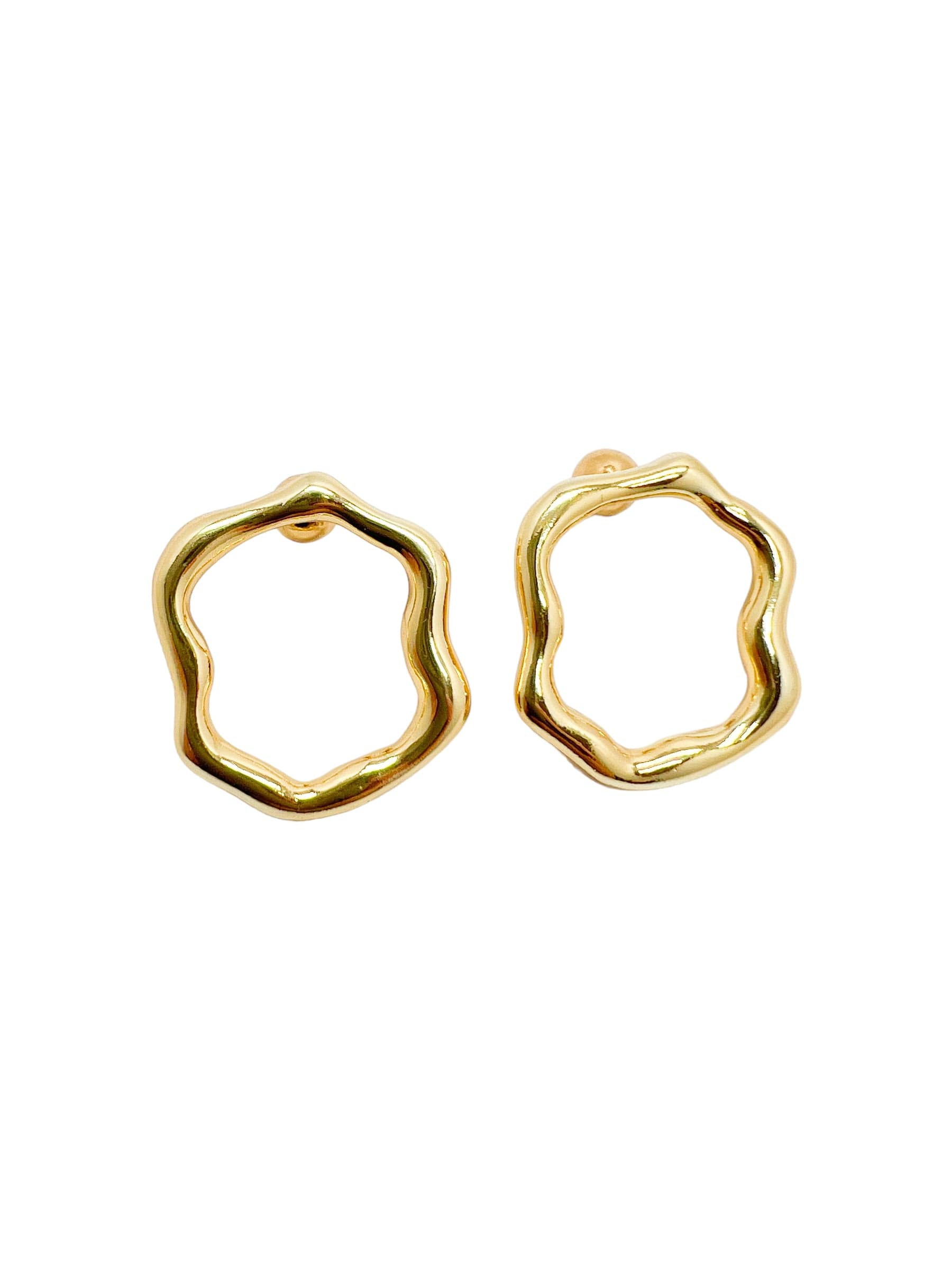 aretes redondos cosmic water gold - imagen 2