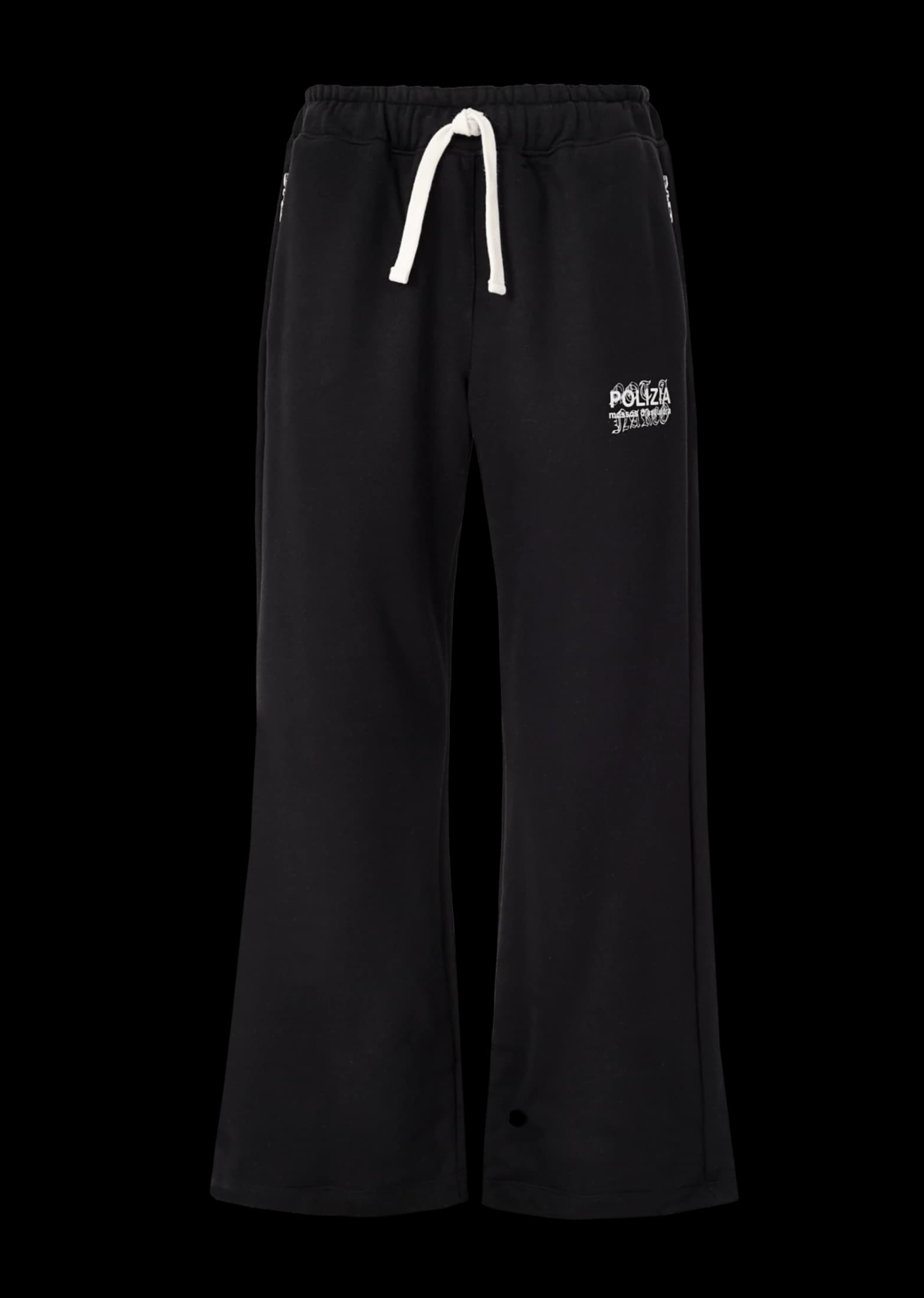 POLIZIA BLACK FLARED SWEATPANTS