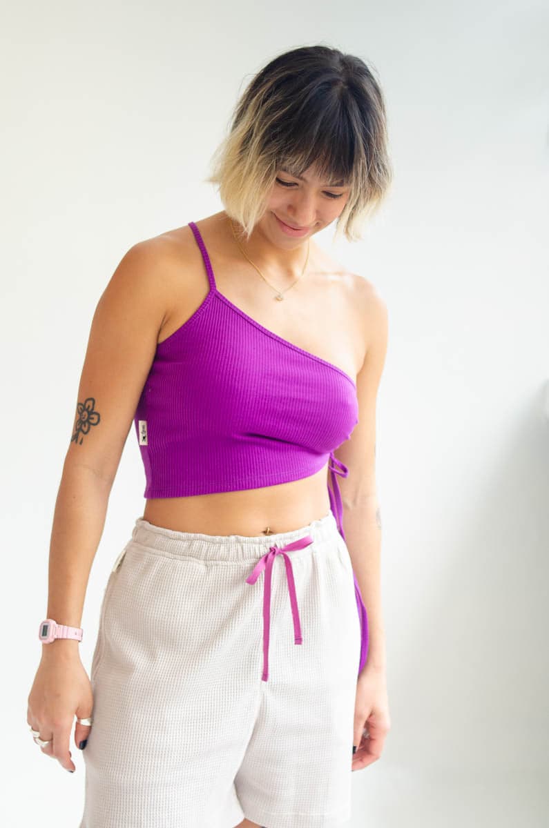 Top Bigotin Violette