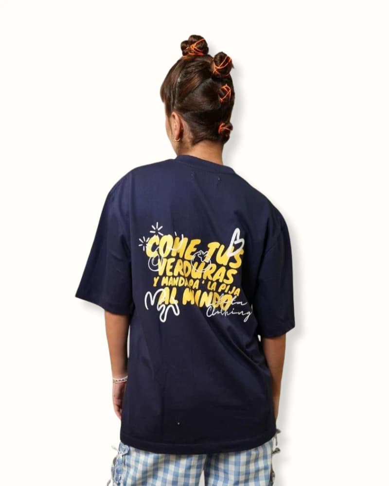 Camiseta "come tus verduras" - Azul Navy