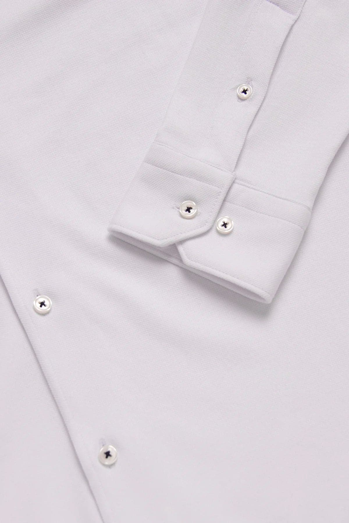 Camisa Piqué Botón Contraste Algodón Blanco - imagen 3