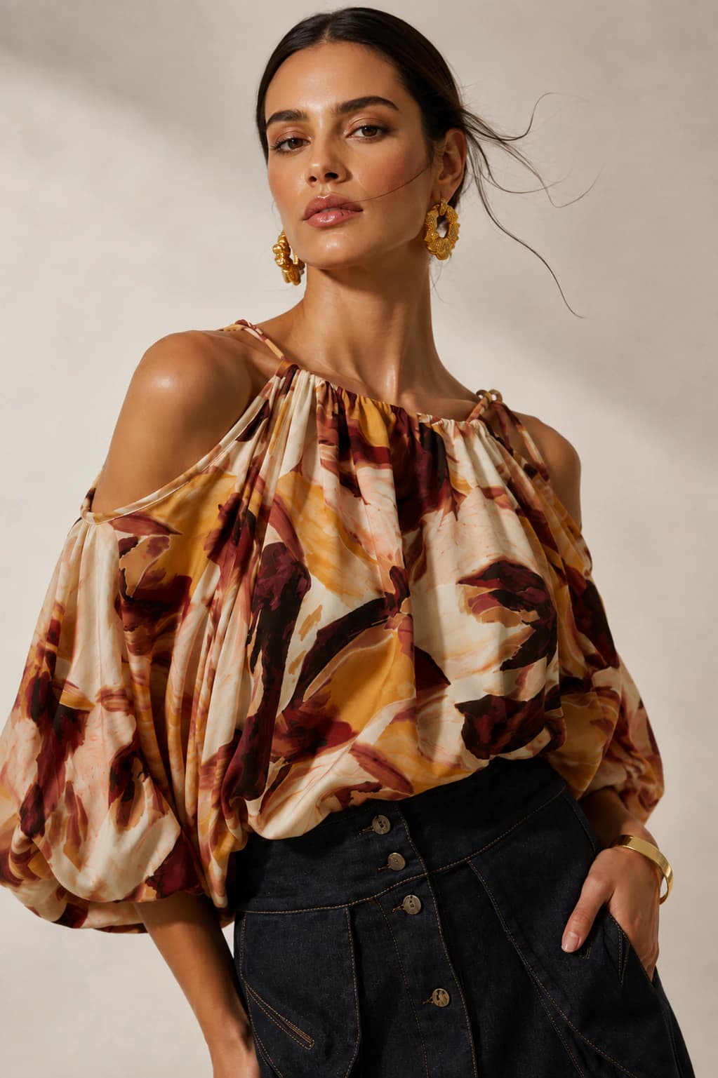 Blusa Bingo tonos tierra estampado - imagen 4