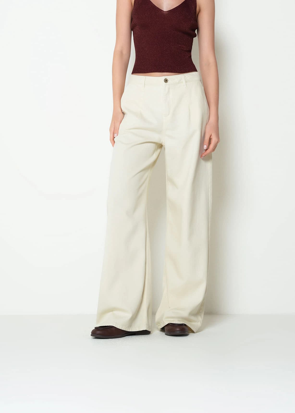 Jean Wide Leg Long Tiro Medio