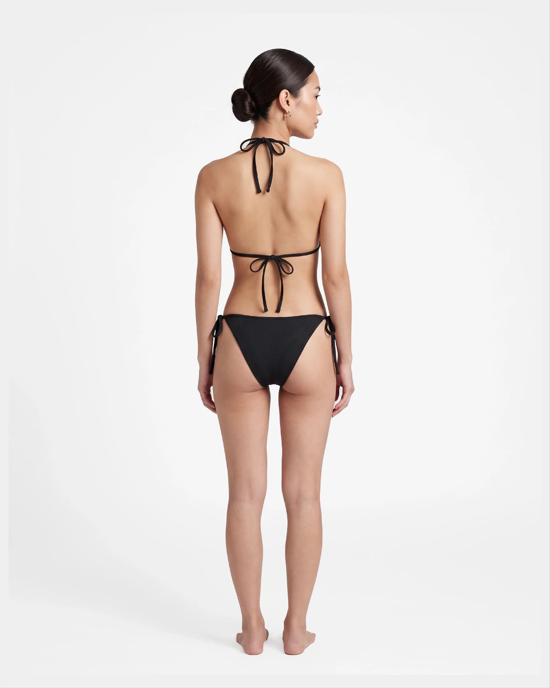 Bikini bottom con ribete y lazo / Negro - imagen 3
