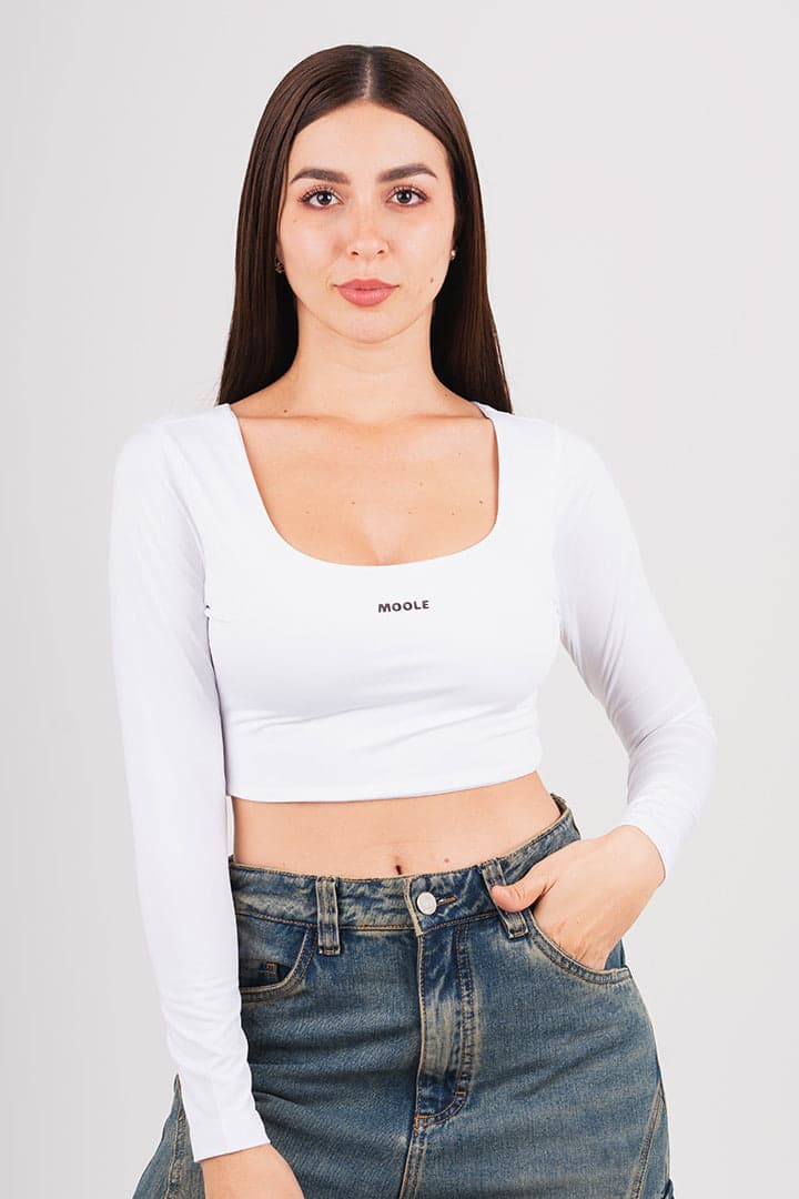 CROP TOP ESENCIALES  MANGA LARGA - imagen 2