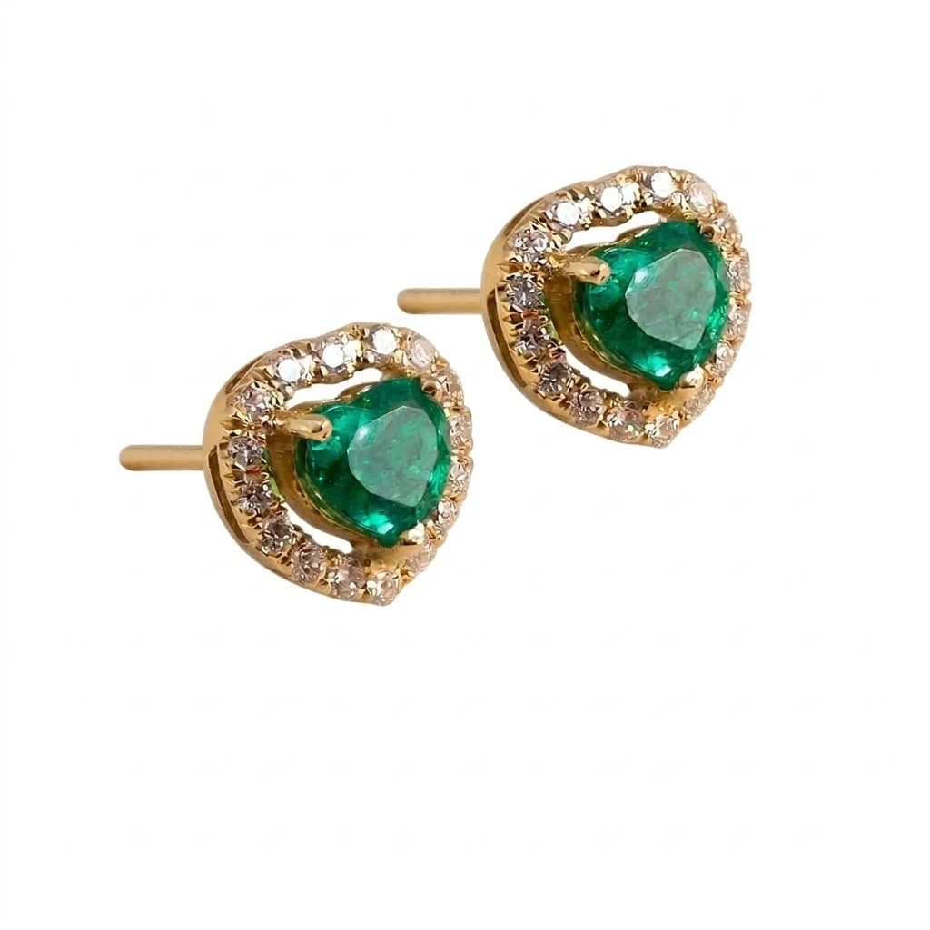 EMERALD HEART EARRINGS