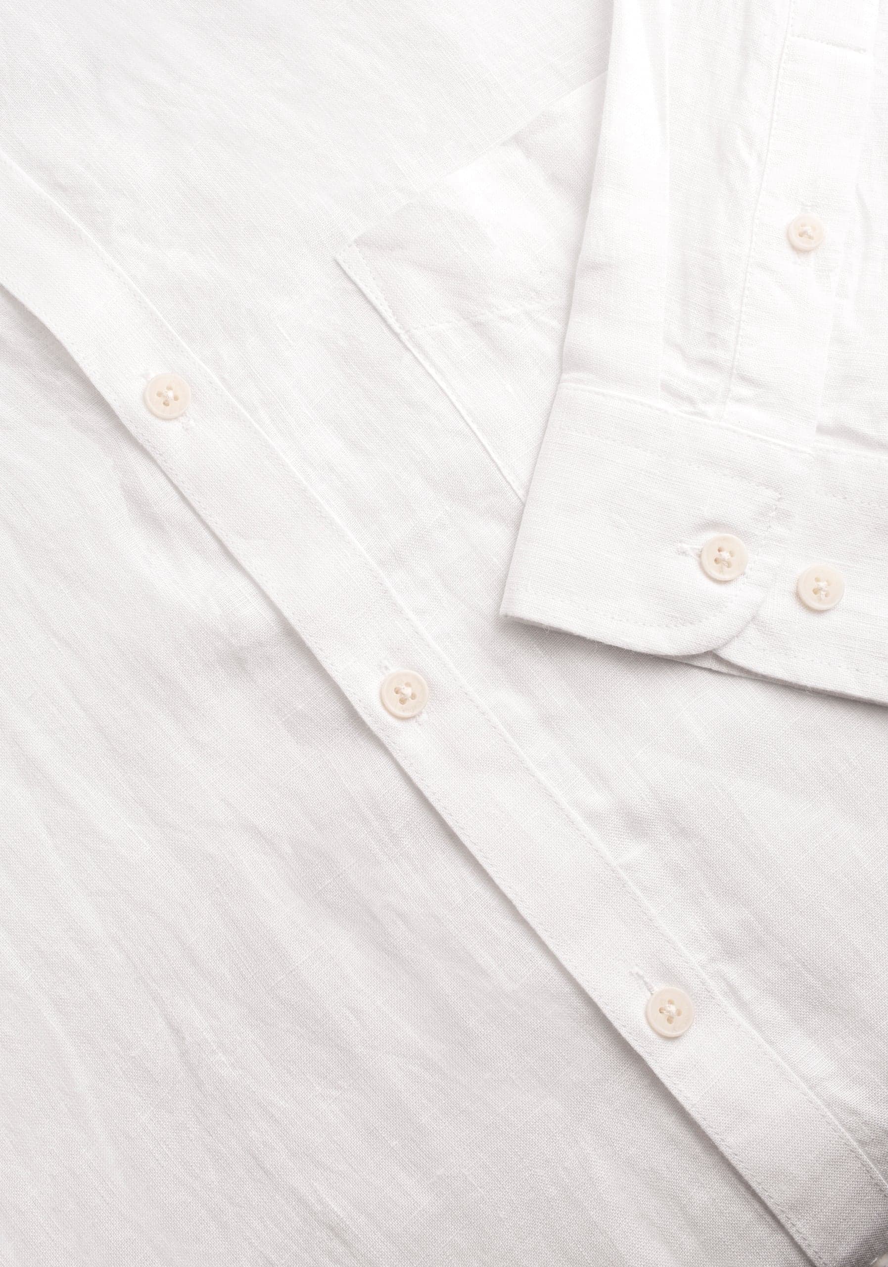Camisa H Lino Cuello Nerú Bols. Blanco - imagen 3