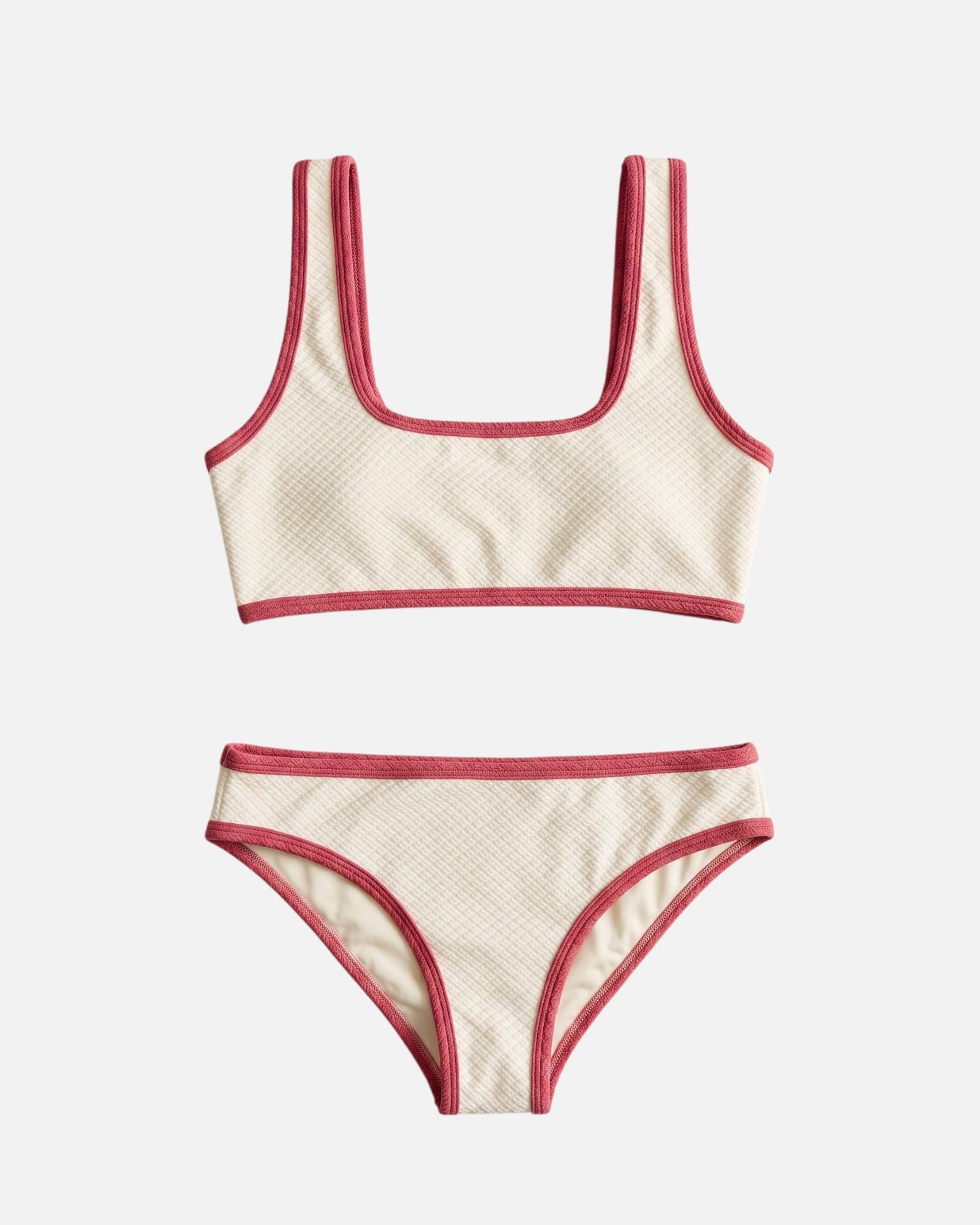 Bikini top clásico con ribete en contraste / Marfil Rosa - imagen 5