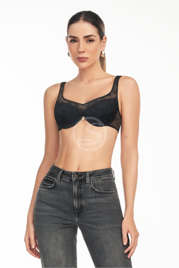 Bralette Fioré Negro Logo manía Santísimas Ref. S-629 - imagen 1
