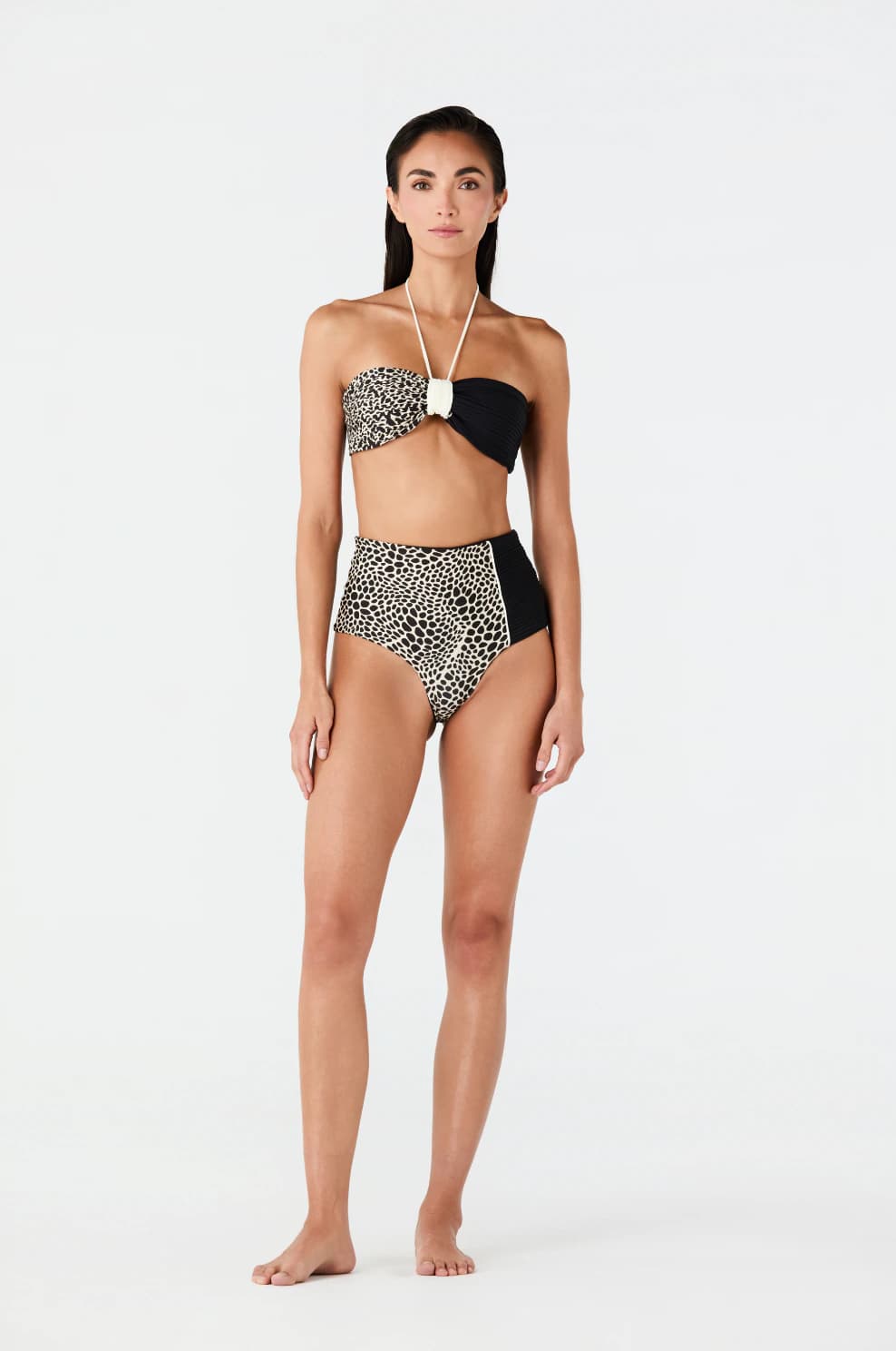 Emma Top / Ivory & Black Animal Print - imagen 1