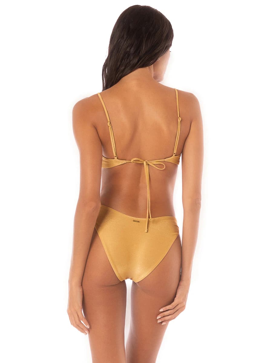 Maaji Creamy Gold Splendour Regular Rise Thin Side Bikini Bottom - imagen 1