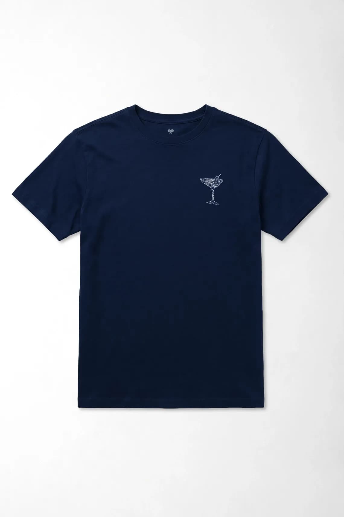 Camiseta corte clásico con mini gráfico de copa en algodón azul marino para hombre
