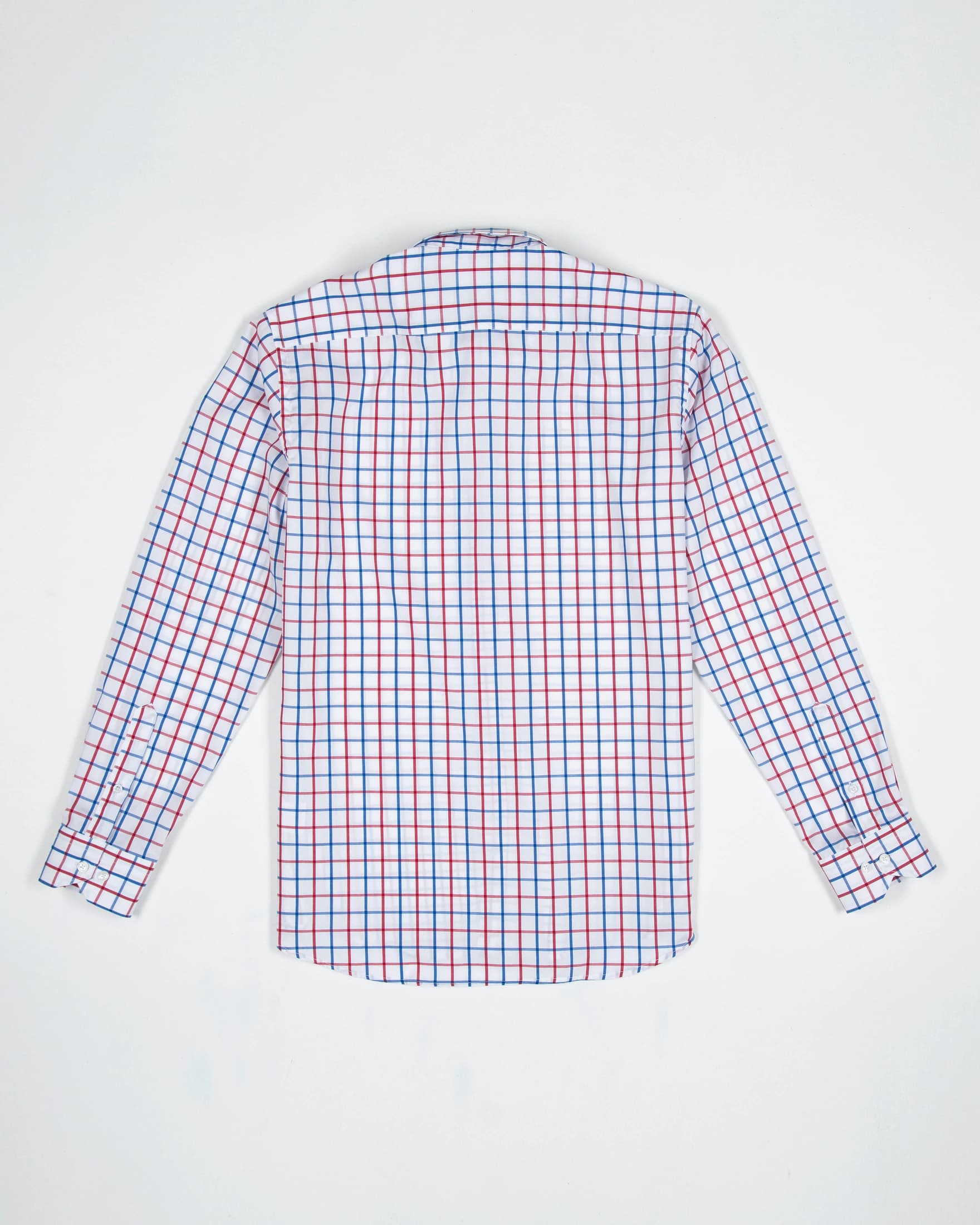 Camisa Cuadro Ventana Algodón Rojo Azul - imagen 4