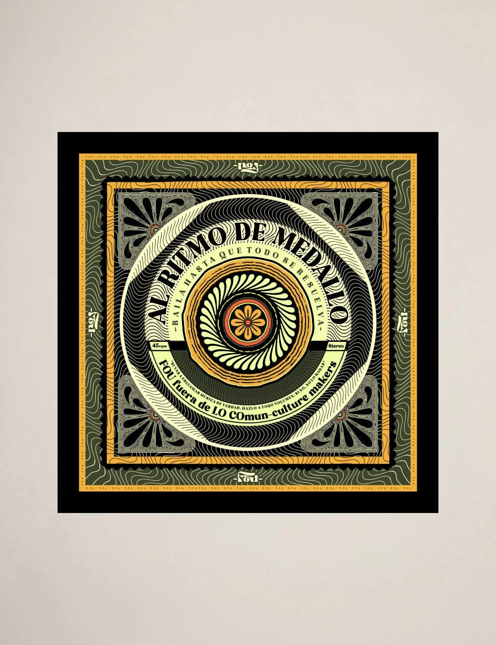 Pañoleta al ritmo de medallo multicolor Unisex