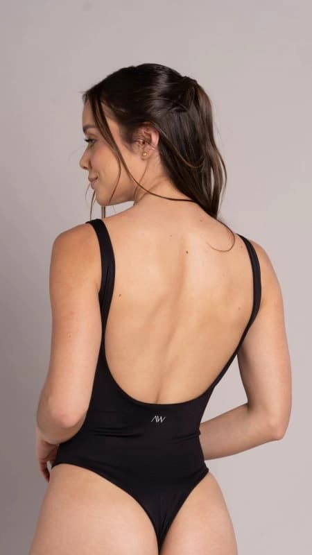 Square neck bodysuit Negro - imagen 2