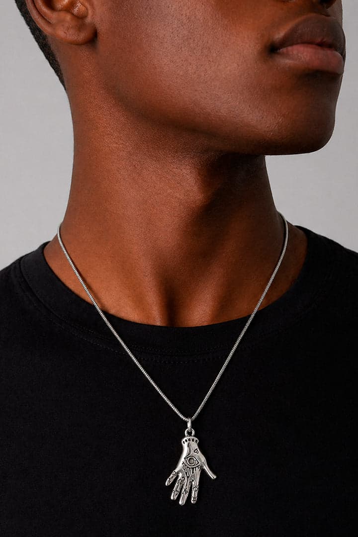 Collar tubular mano quiromancia