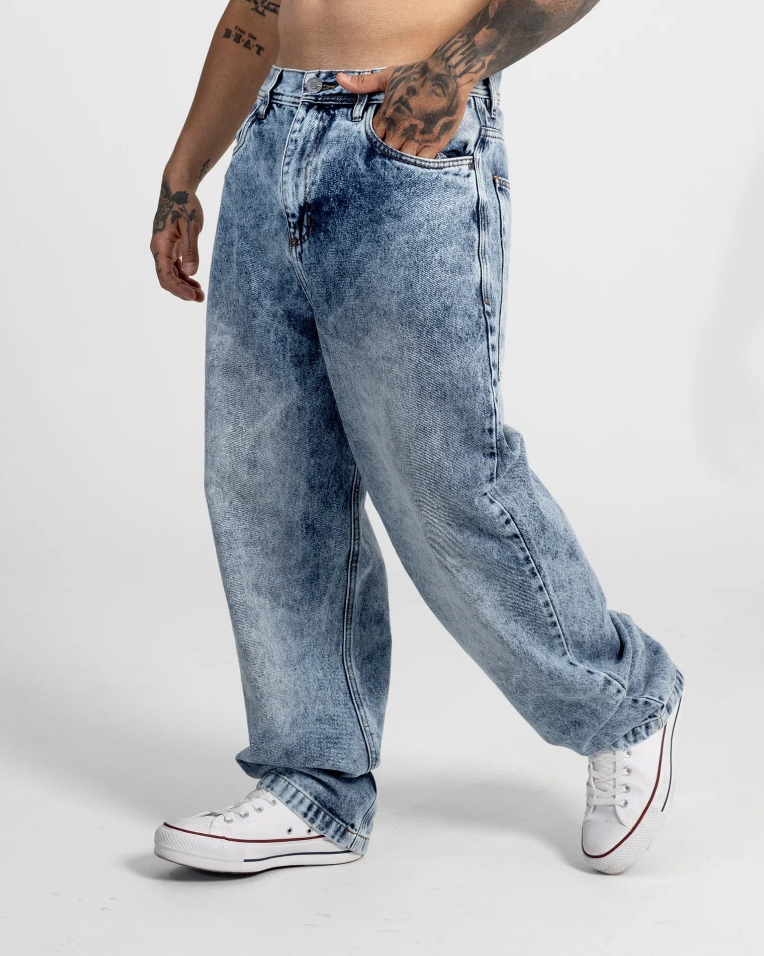 Jeans Azul Baggy Ice Washed - imagen 1