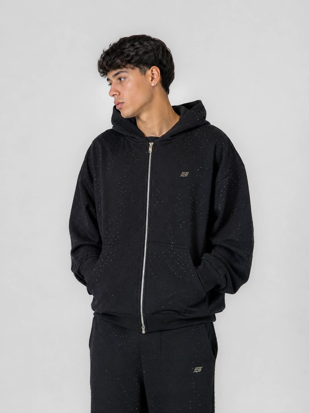 Double Zip Hoodie Boxy fit Diamond
