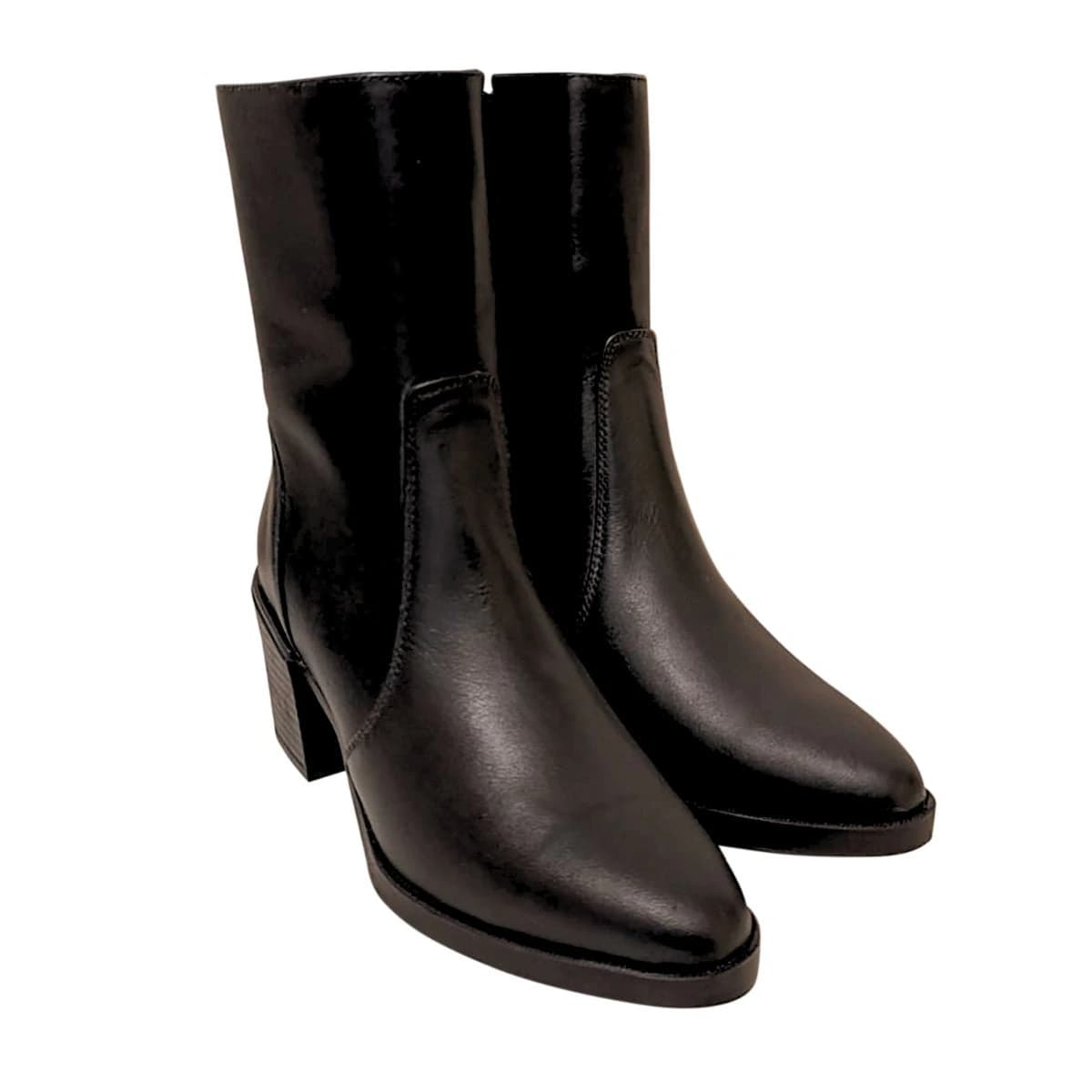 Botas Essential Caña Media Cuero Negro Mujer - imagen 2