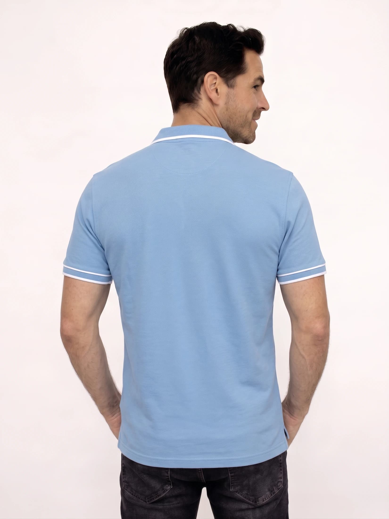 POLO MANGA CON VIVOS EN CONTRASTE PARA HOMBRE - imagen 3