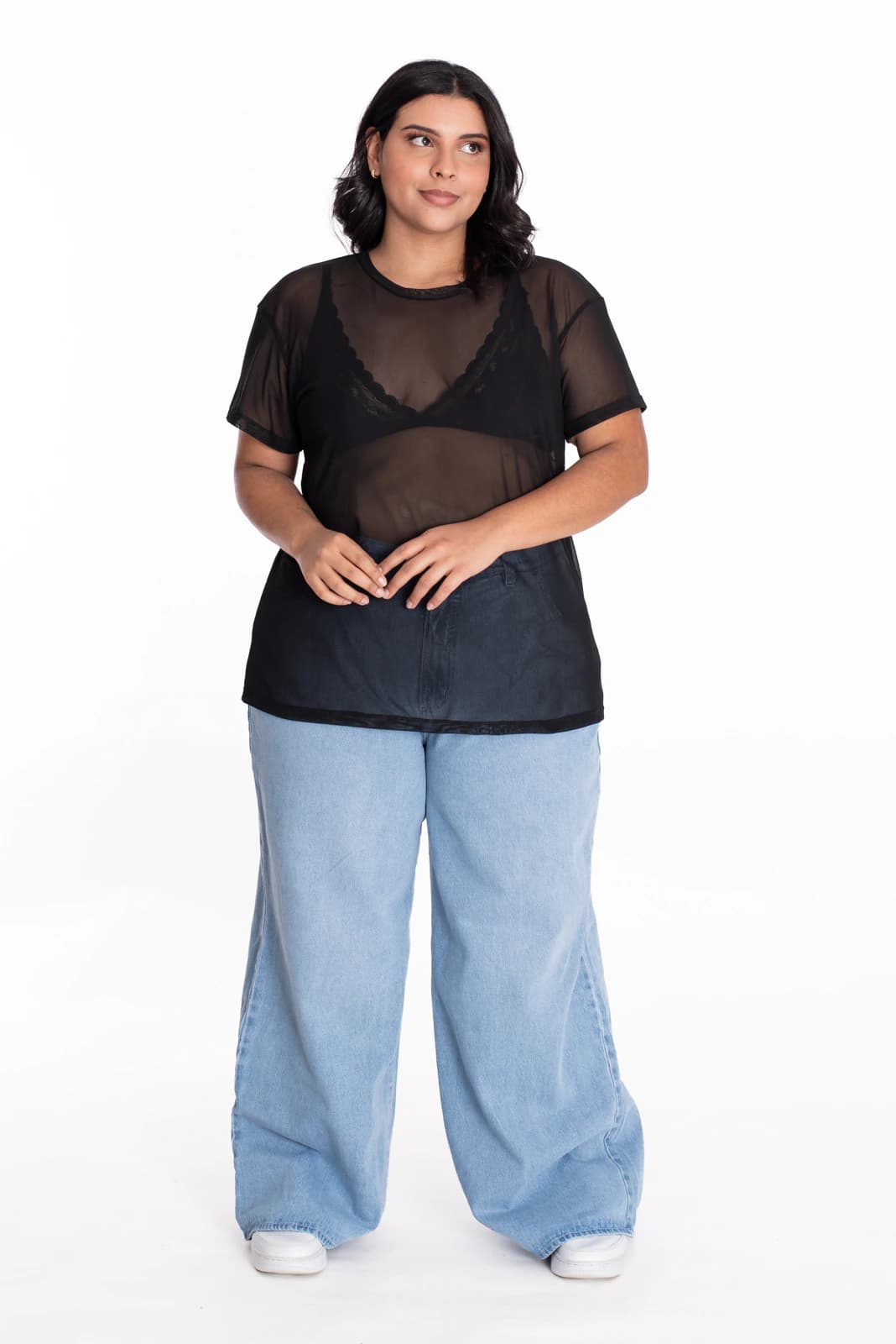 Camiseta Oversize Malla Negra - imagen 8