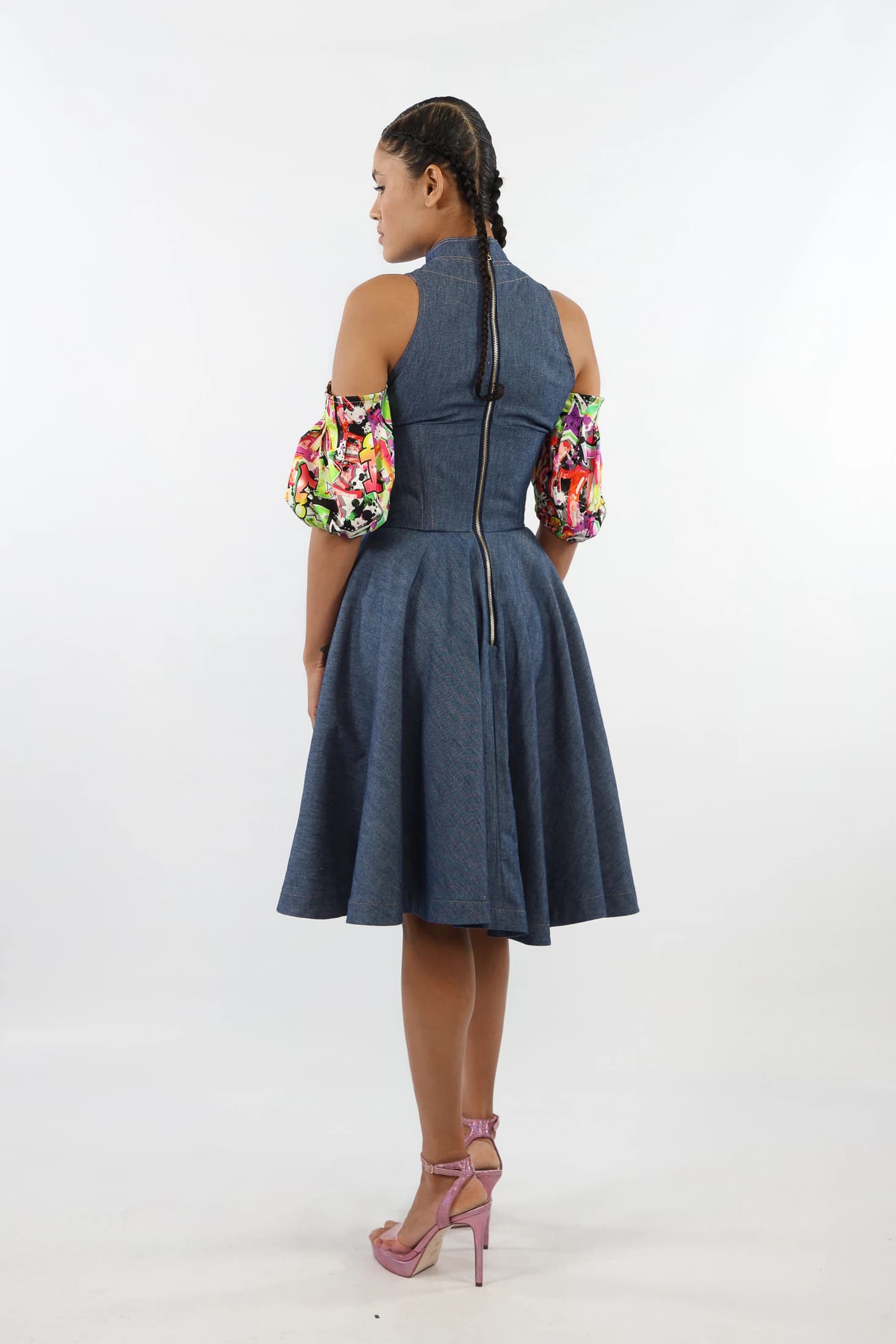 Off Shoulder Denim Dress - imagen 2
