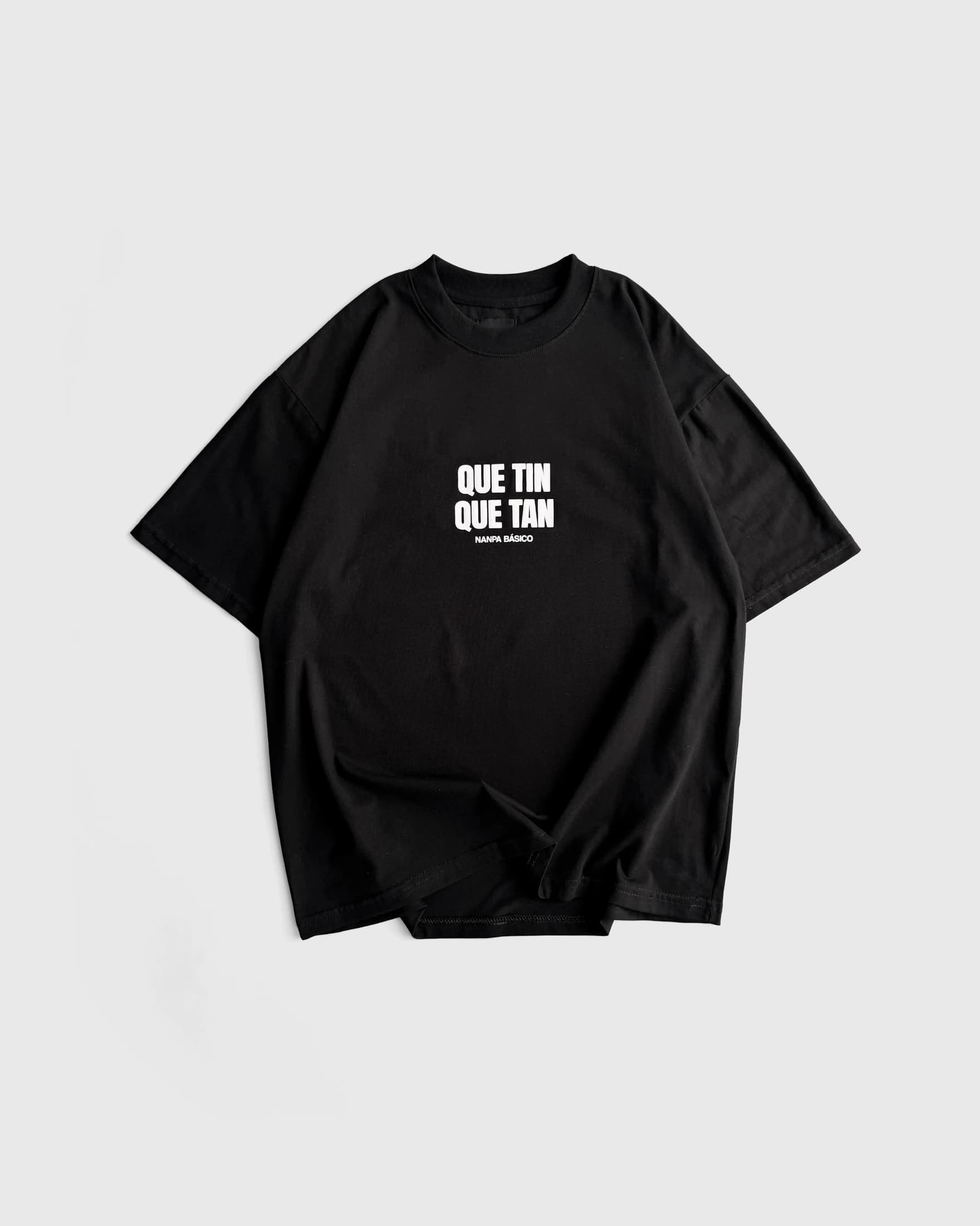 Camiseta Negra Virgen Ft Nanpa Básico - Que Tin y Que Tan