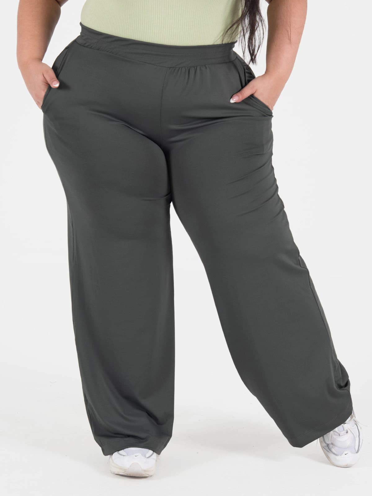 sahay pantalon gris oscuro talla plus