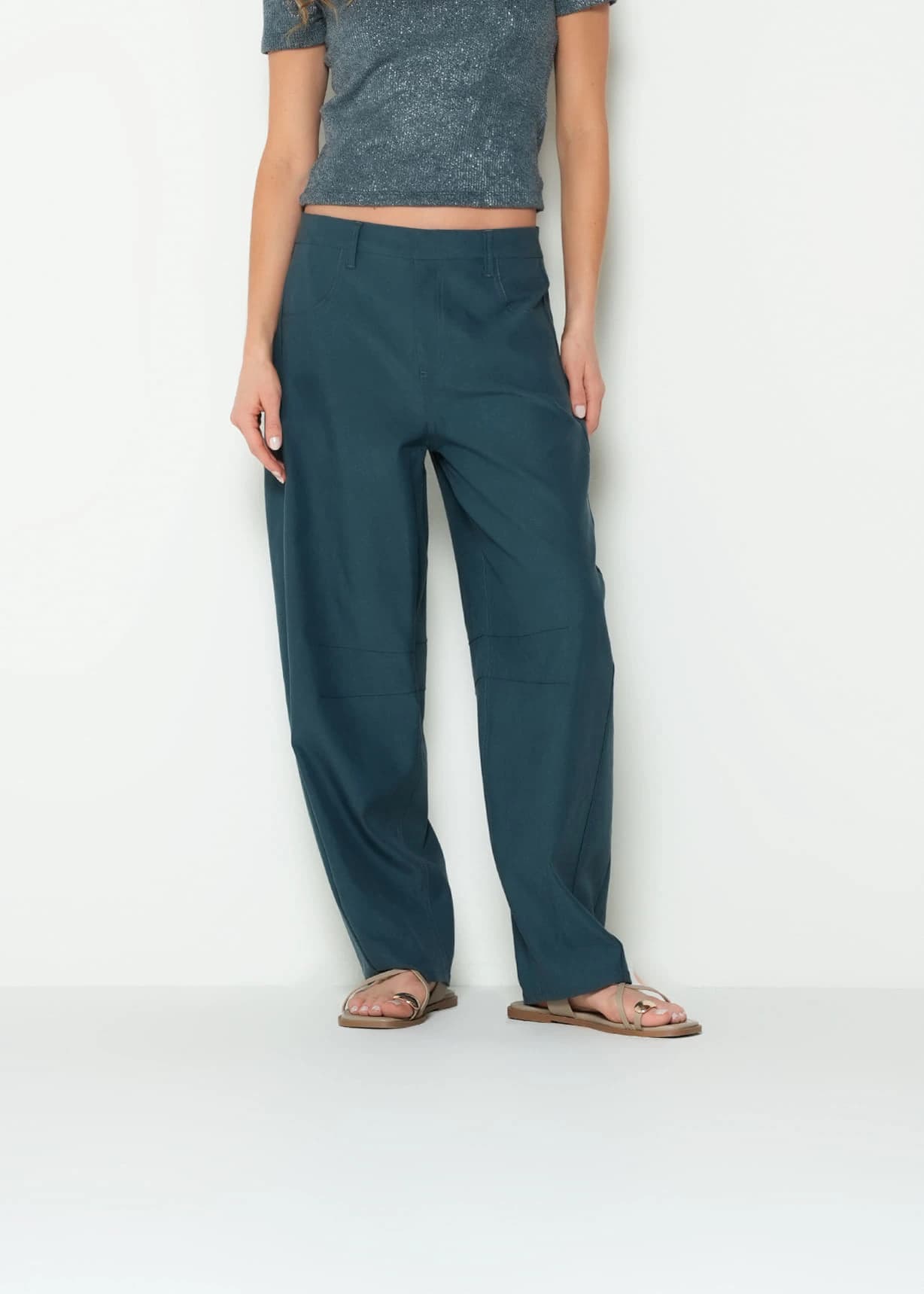 Pantalón barrel tiro bajo