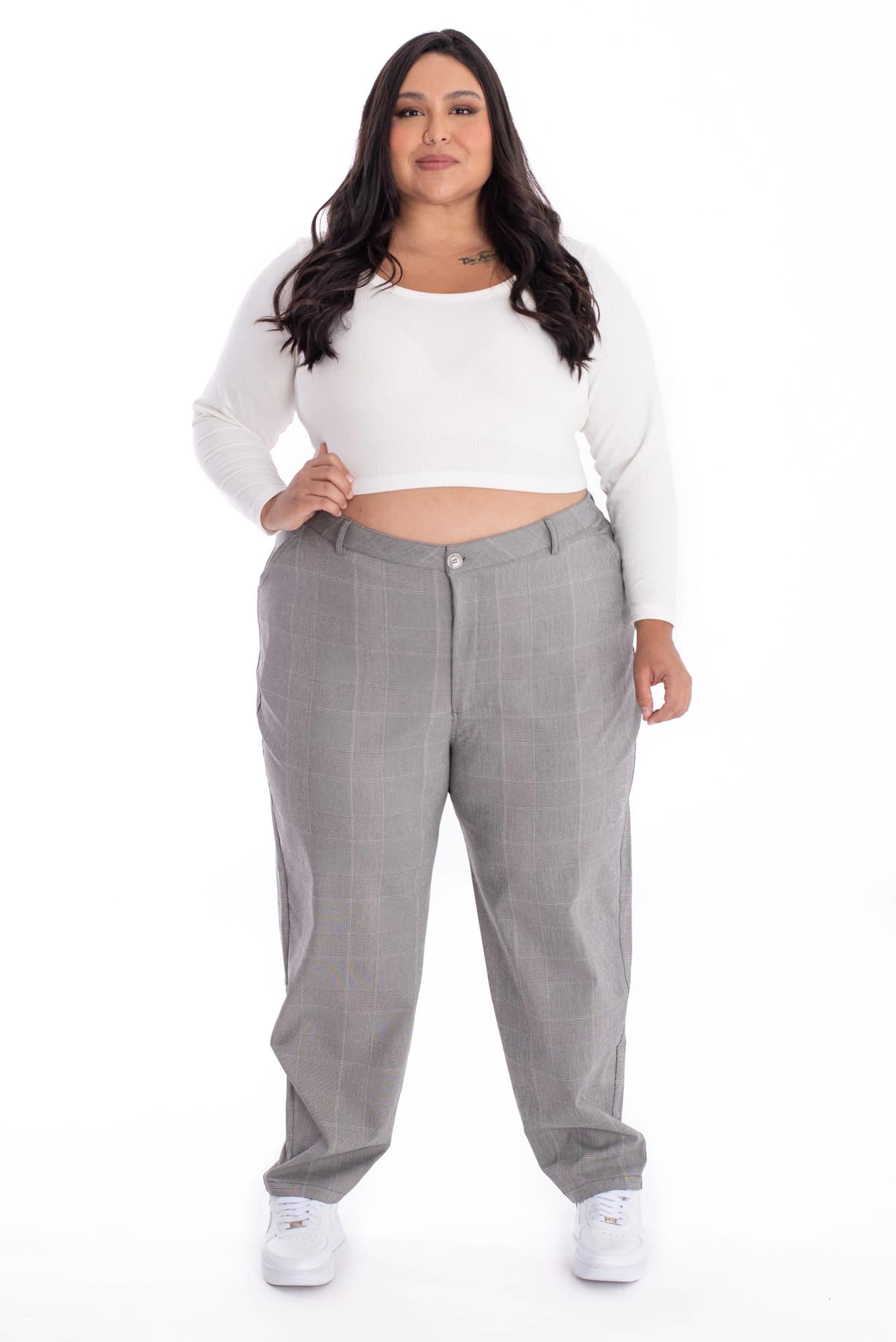 Pantalón Cuadros Gris