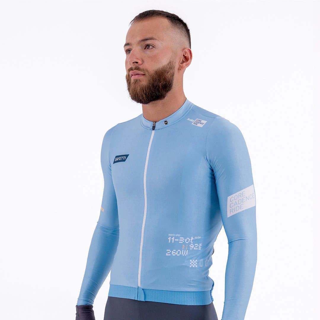 CAMISA CICLISMO MANGA LARGA SOLID BLUE AURA PARA HOMBRE - imagen 3