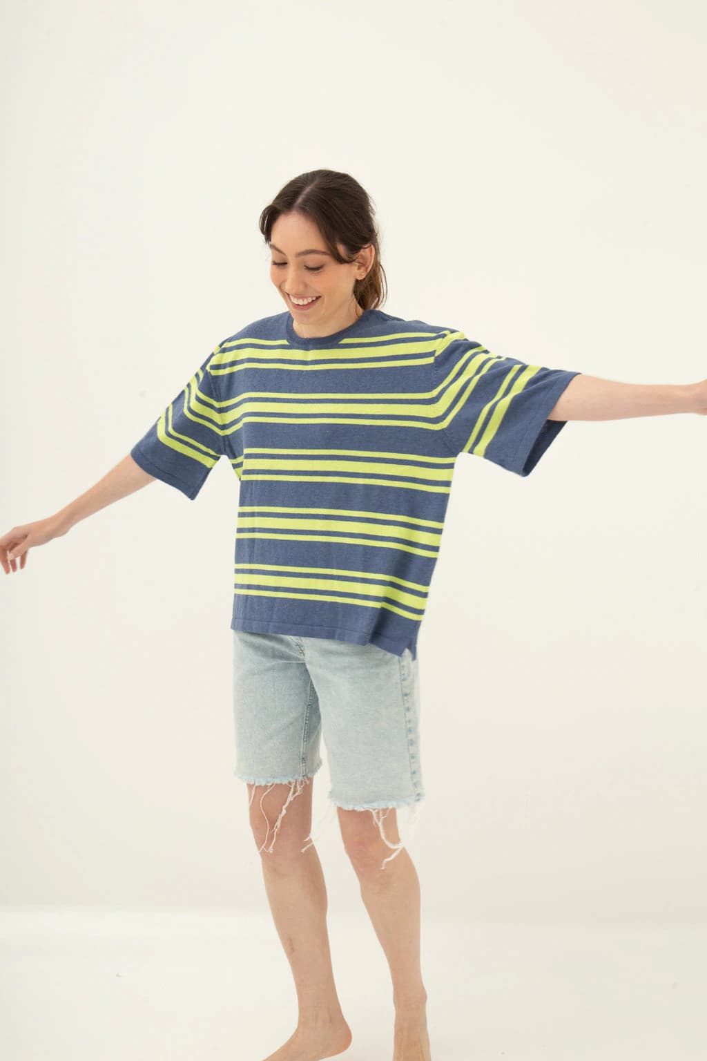 T-shirt Tejida Rayas Biche