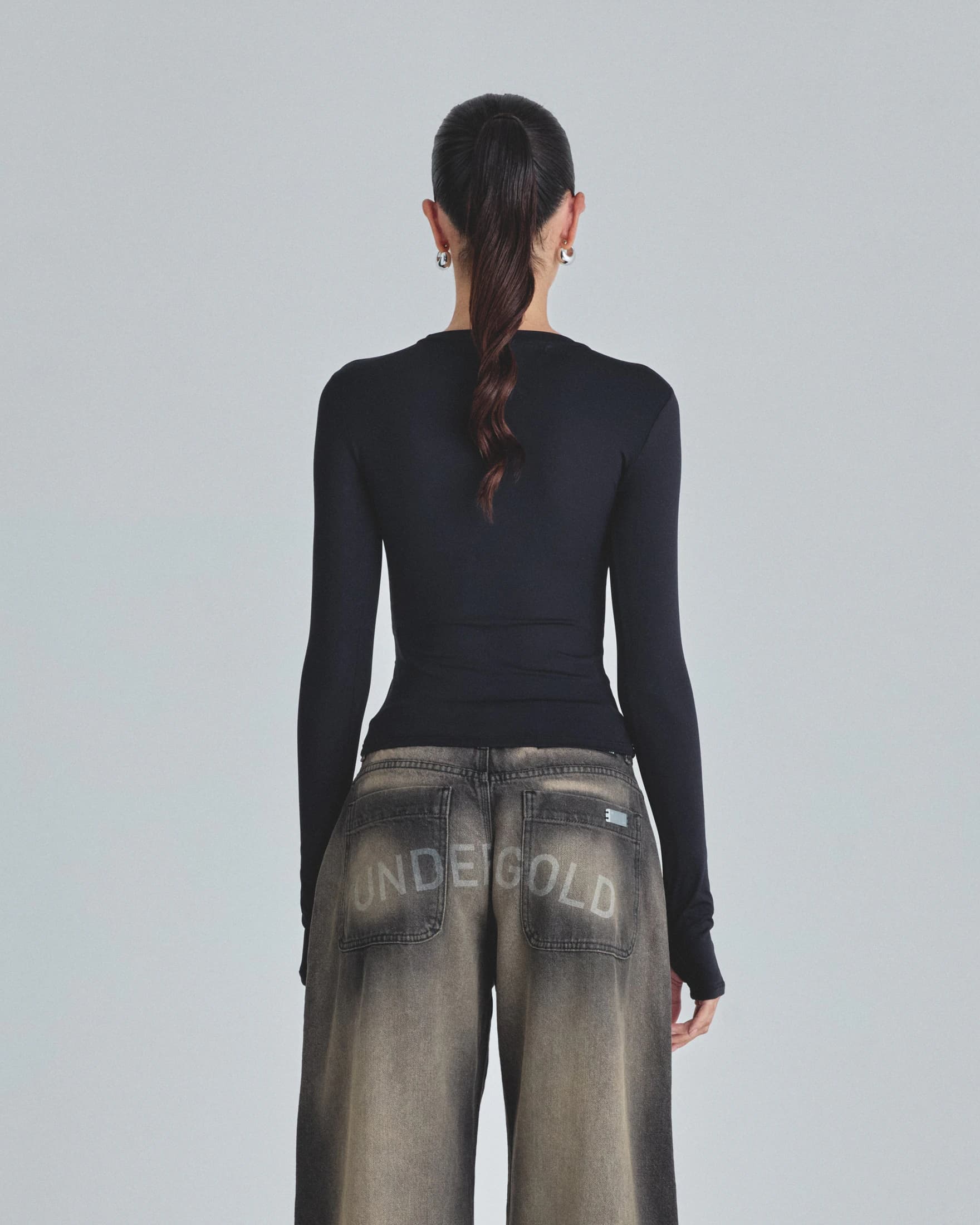 W Line Basic Long Sleeve Tshirt Black - imagen 7