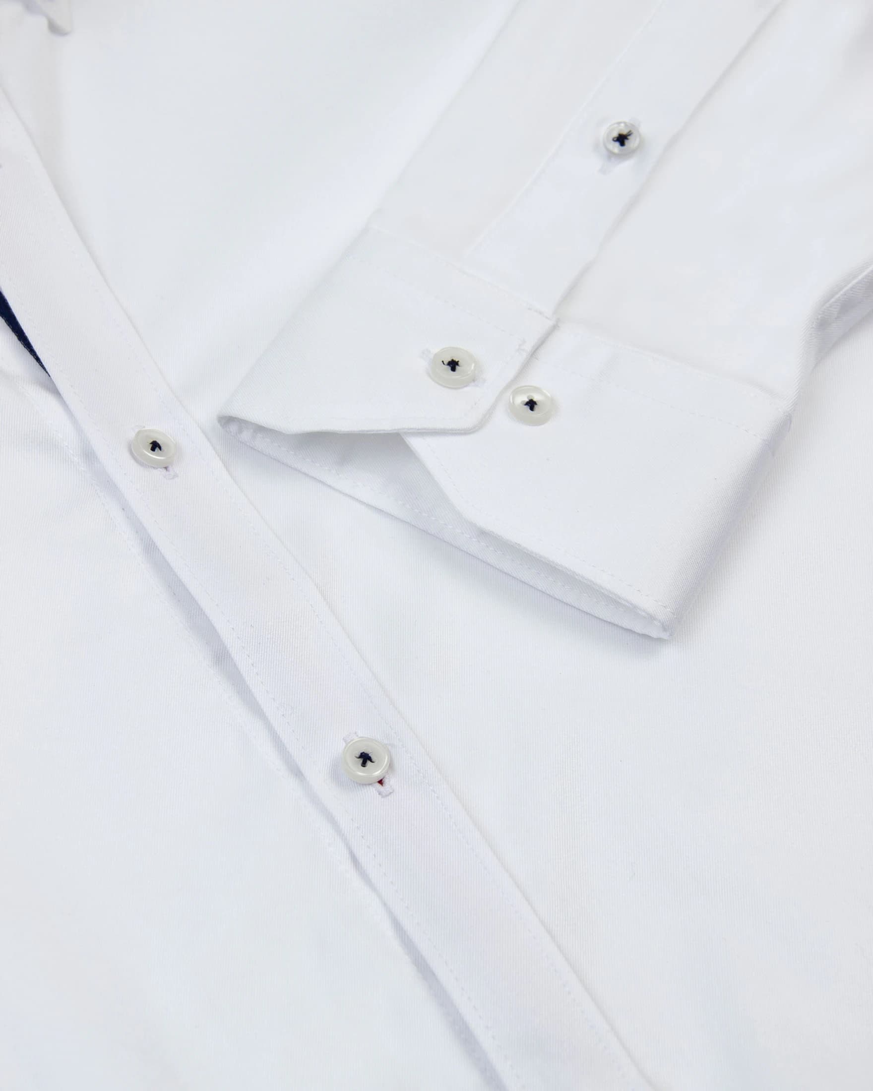 Camisa Sarga Hiladillo France Algodón Blanco - imagen 3