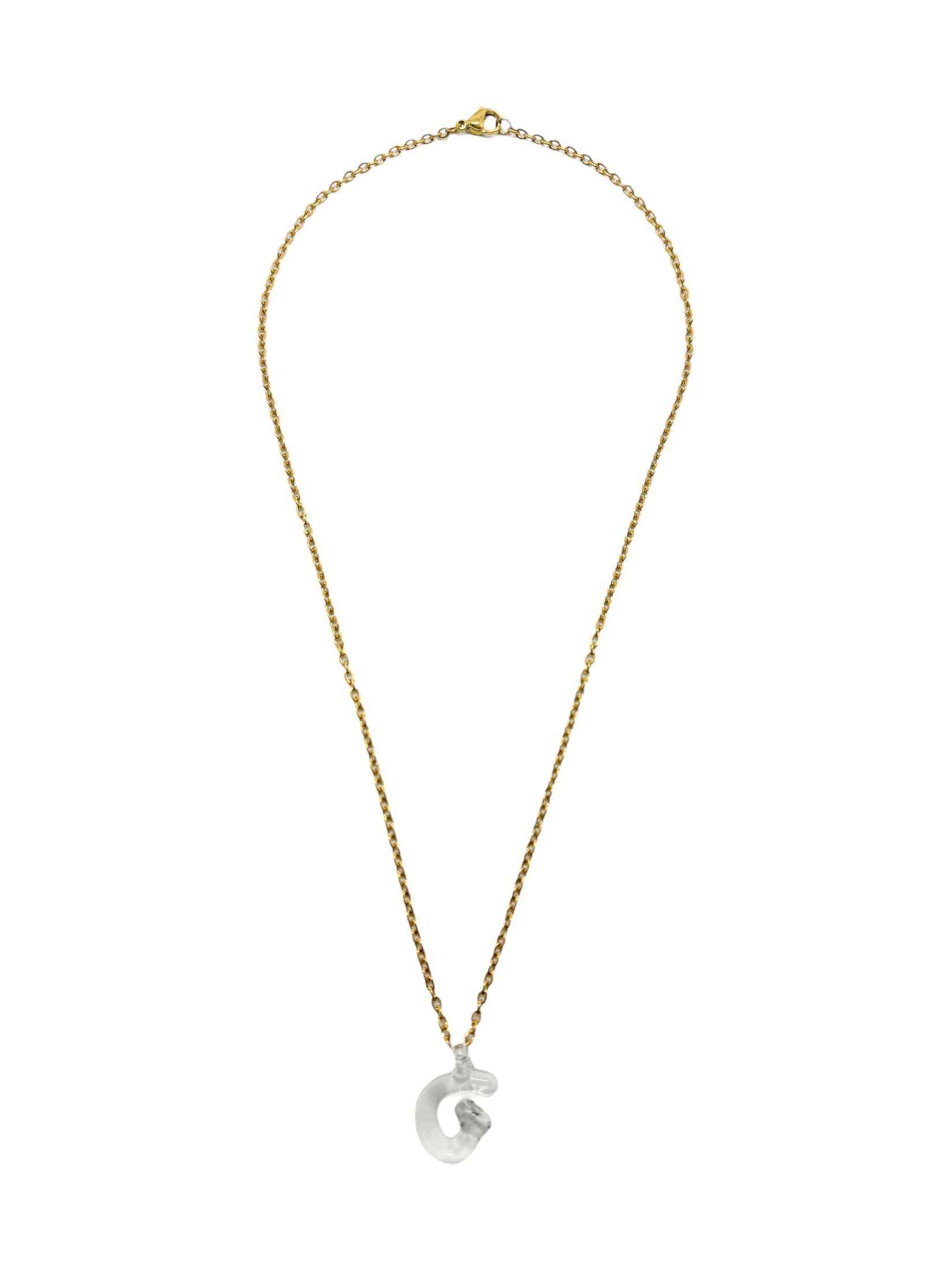 clear glass necklace 1 letter - imagen 5