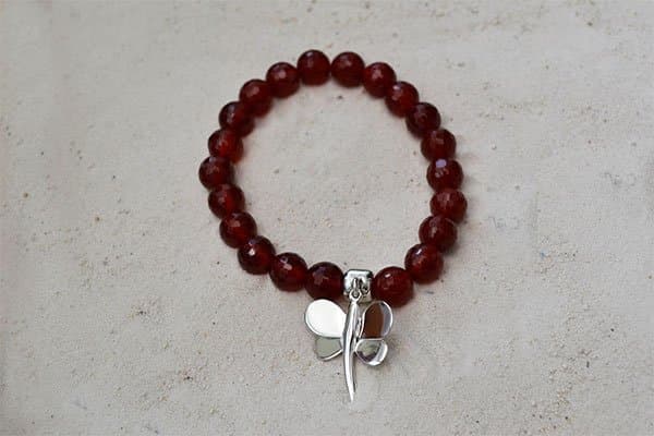 Pulsera cornalina dije libélula M - imagen 1